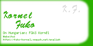 kornel fuko business card