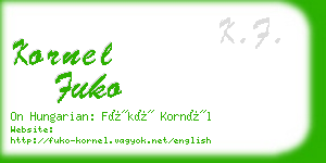 kornel fuko business card